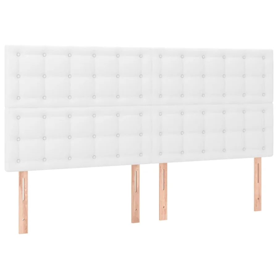 Cadre de lit sans matelas blanc 200x200 cm similicuir - 9
