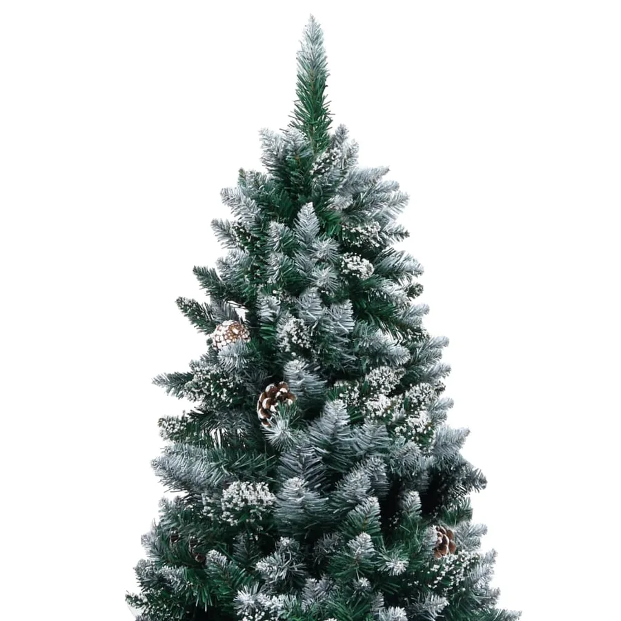 Sapin de Noël avec pommes de pin et neige blanche 150 cm - 2