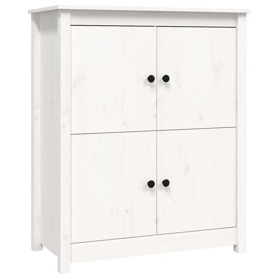 Buffet Blanc 83x41,5x100 cm Bois massif de pin - 2