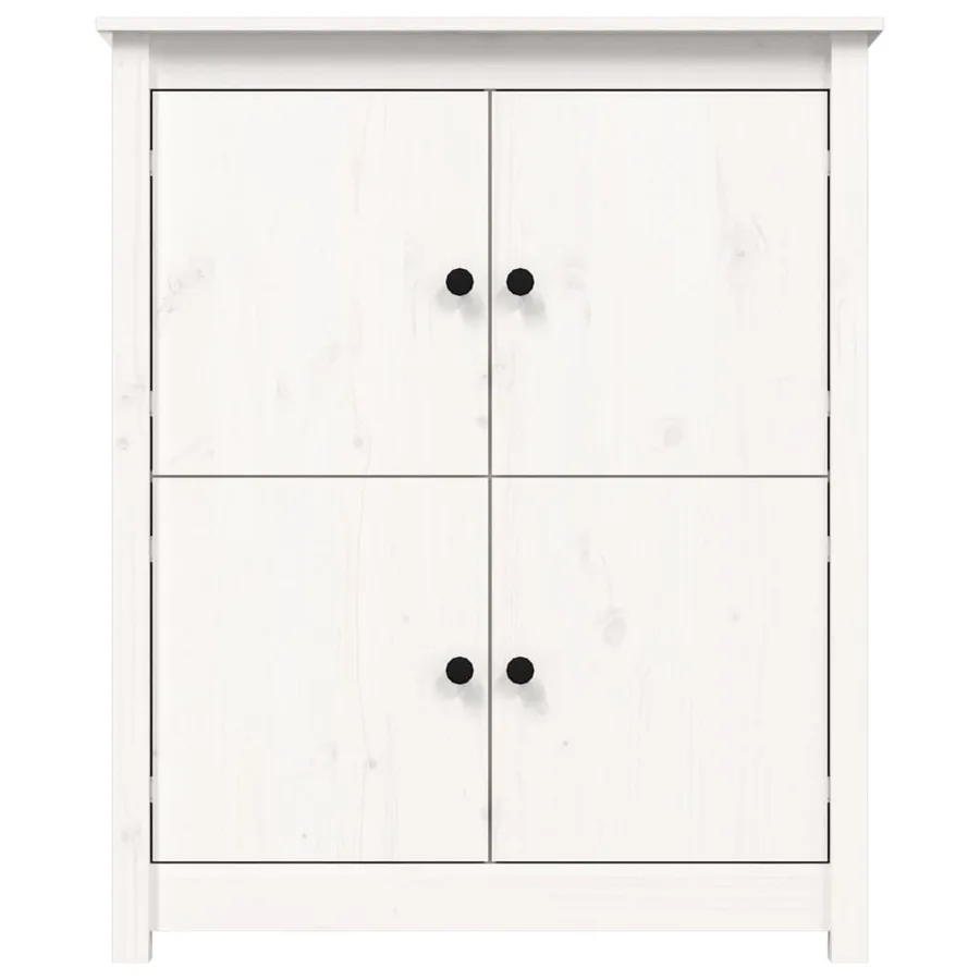 Buffet Blanc 83x41,5x100 cm Bois massif de pin - 5