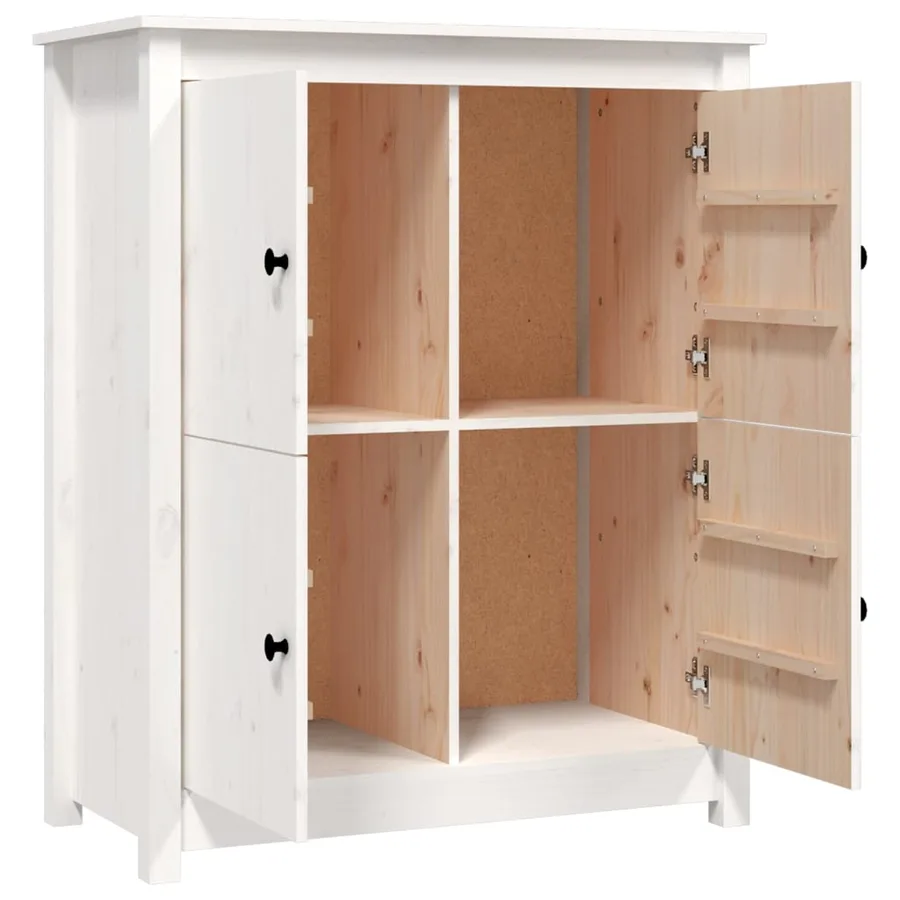 Buffet Blanc 83x41,5x100 cm Bois massif de pin - 6