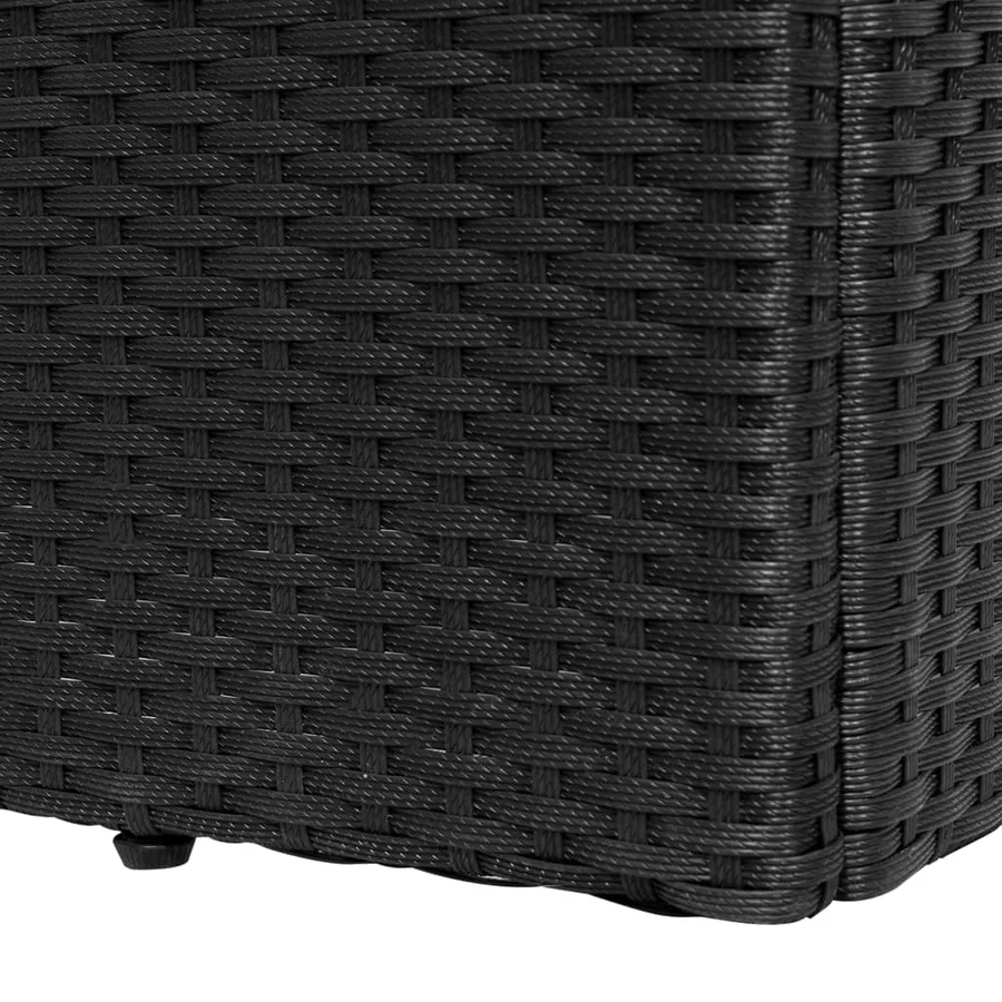 Chaise longue avec coussin Résine tressée Noir - 5
