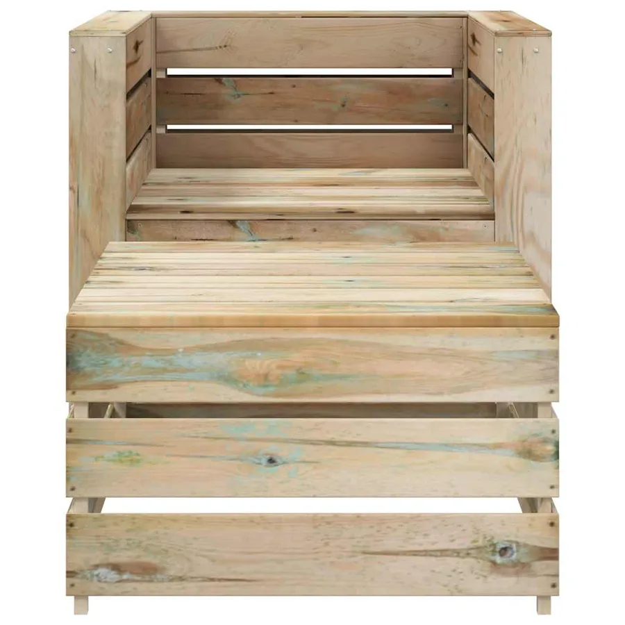 Salon de jardin palette 2 pcs Bois de pin imprégné - 3