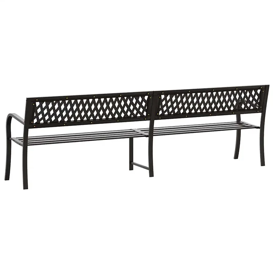 Banc double de jardin 246 cm Noir Acier - 5
