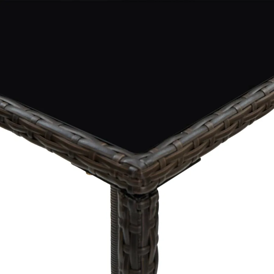 Ensemble de bar de jardin 3 pcs coussins Résine tressée Marron - 9