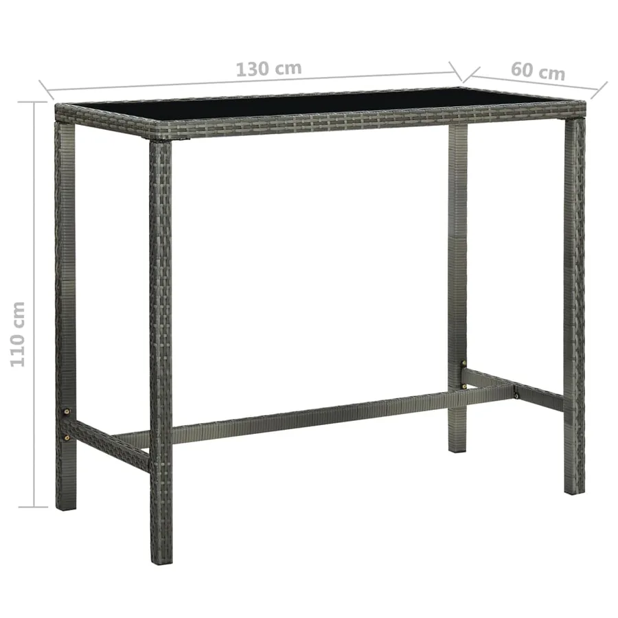 Ensemble de bar de jardin 5 pcs et coussins Résine tressée Gris - 10