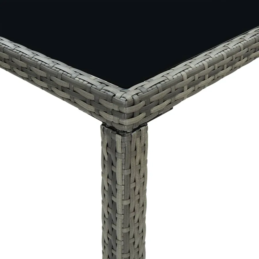 Ensemble de bar de jardin 5 pcs et coussins Résine tressée Gris - 8