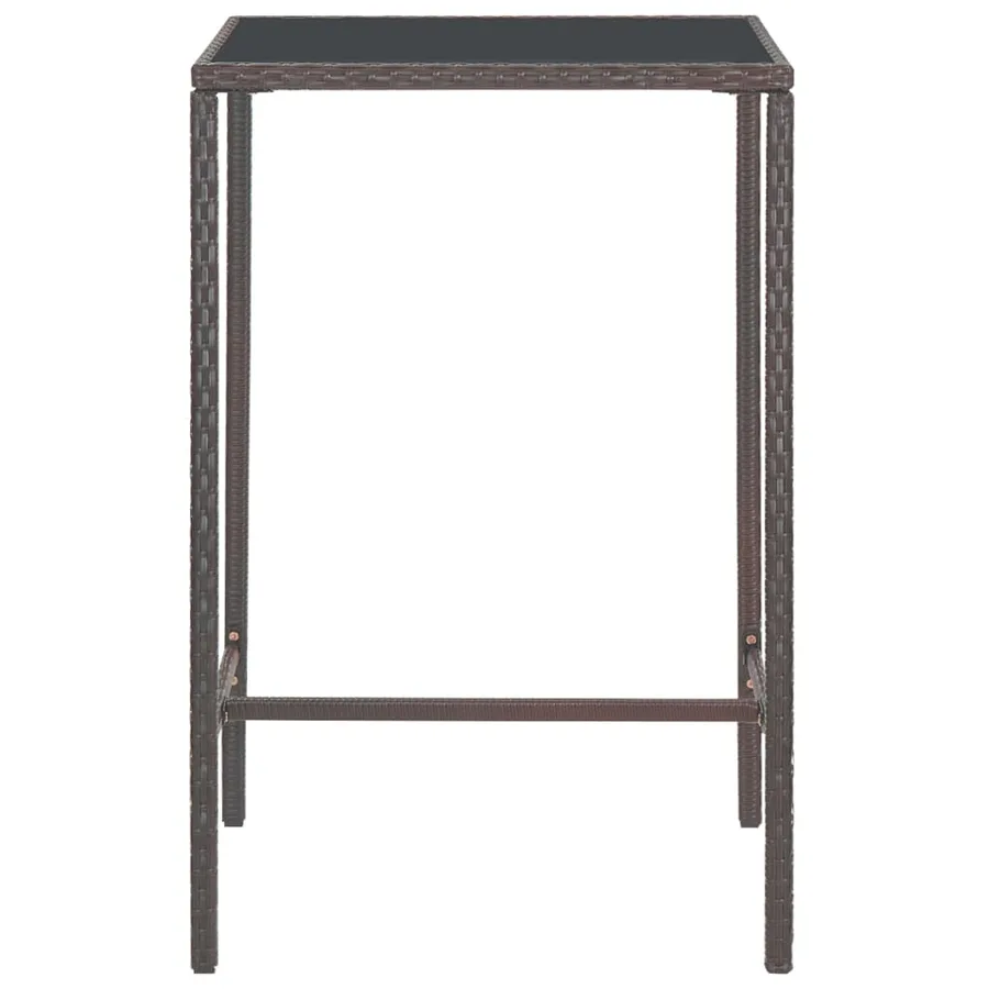 Ensemble bar de jardin 5 pcs et coussins Résine tressée Marron - 7