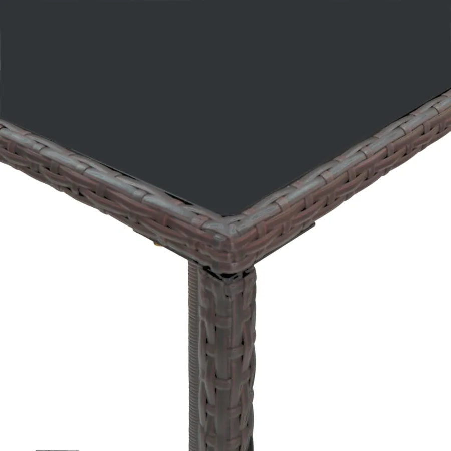 Ensemble bar de jardin 5 pcs et coussins Résine tressée Marron - 8