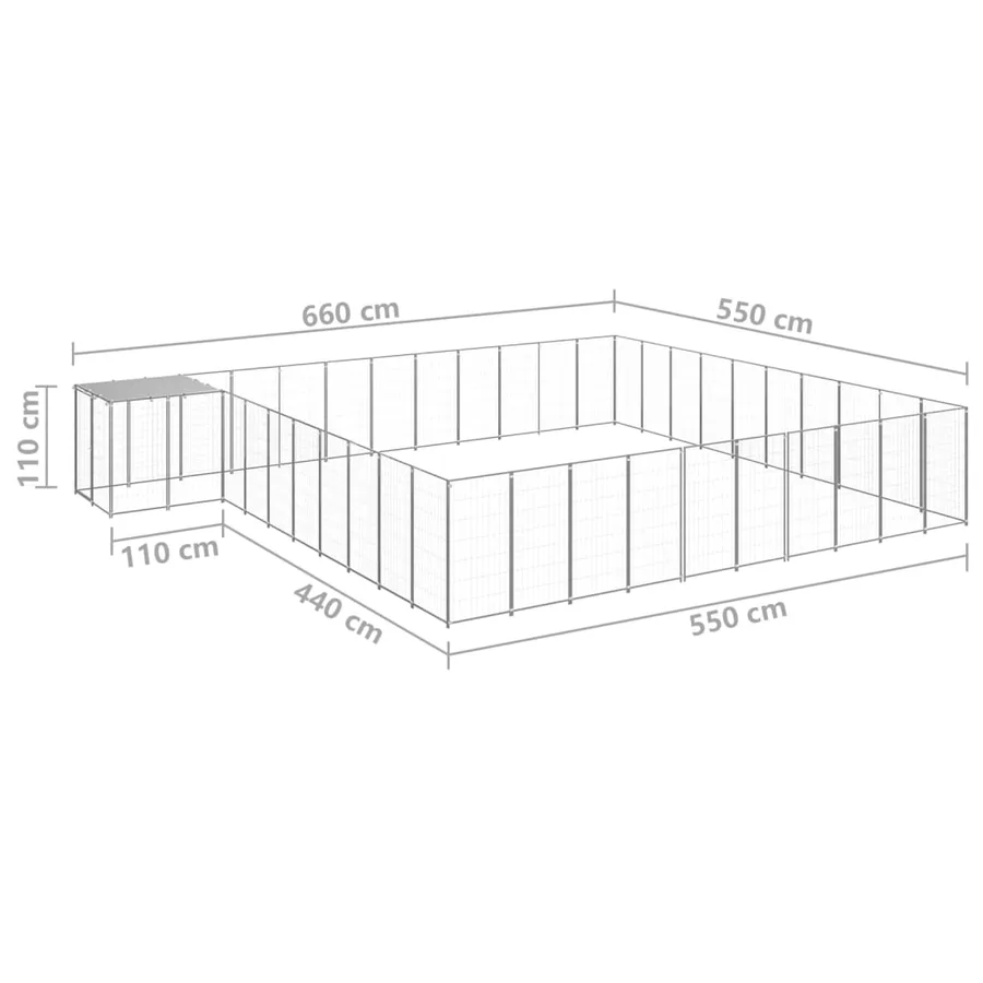 Chenil Argenté 31,46 m² Acier - 6