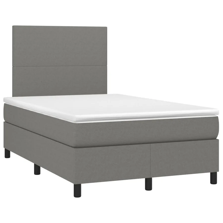 Sommier à lattes de lit et matelas et LED Gris foncé 120x200 cm - 3
