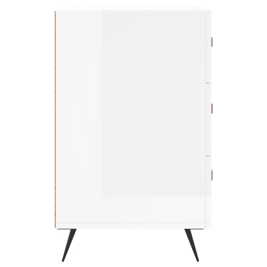 Table de chevet blanc brillant 40x40x66 cm bois d'ingénierie - 6