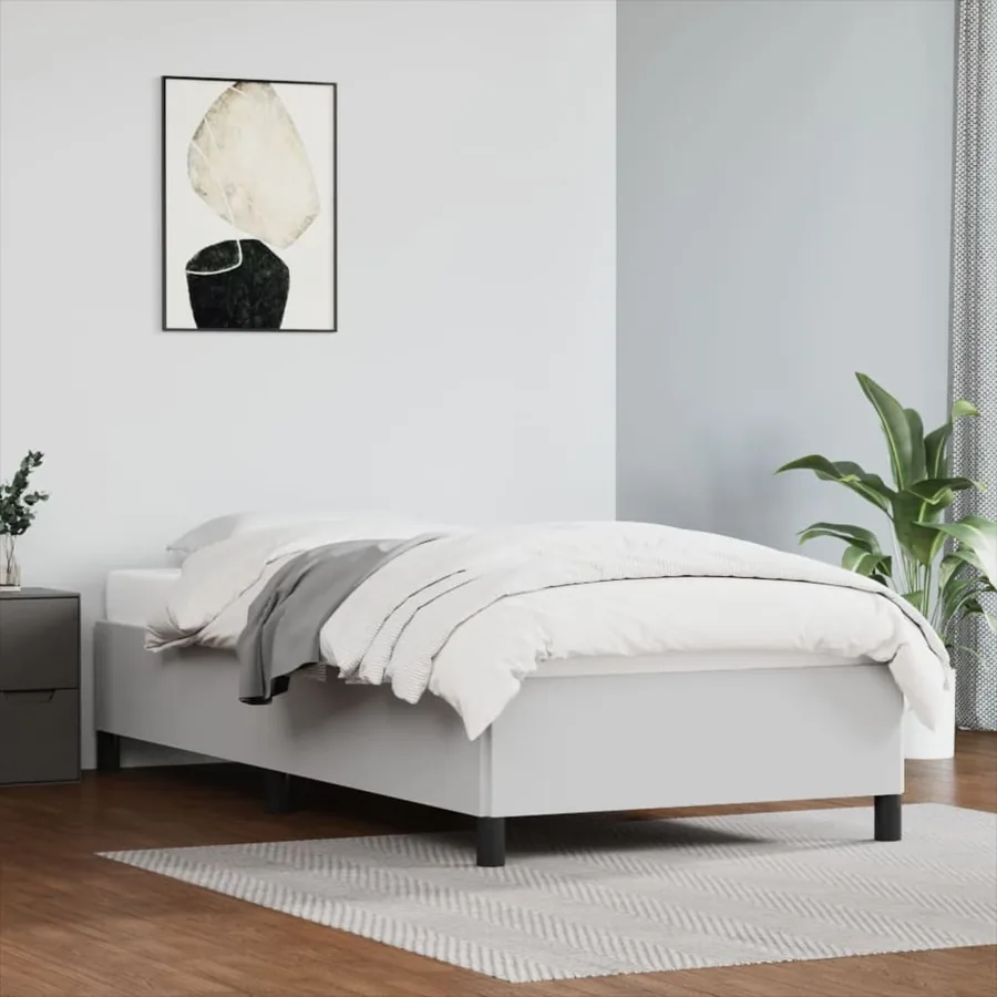 Cadre de lit sans matelas blanc 80x200 cm similicuir