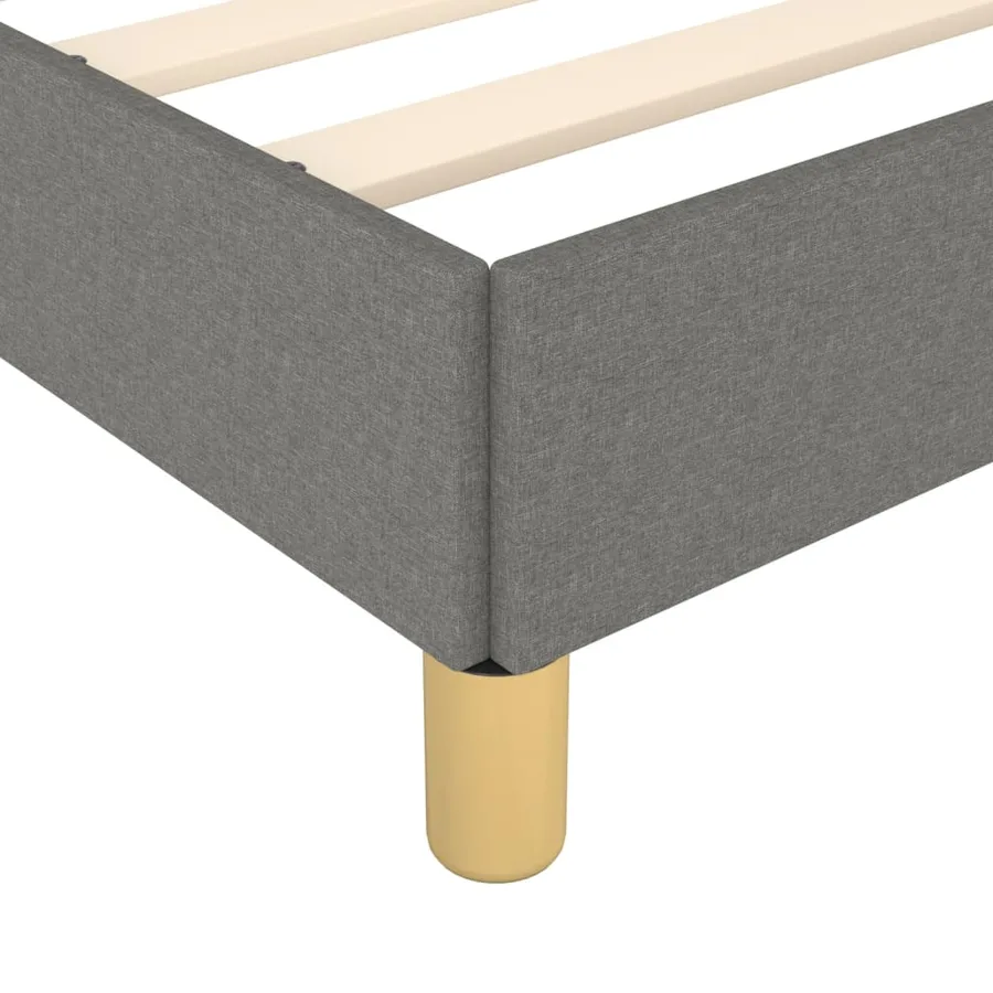 Cadre de lit sans matelas gris foncé tissu - 8
