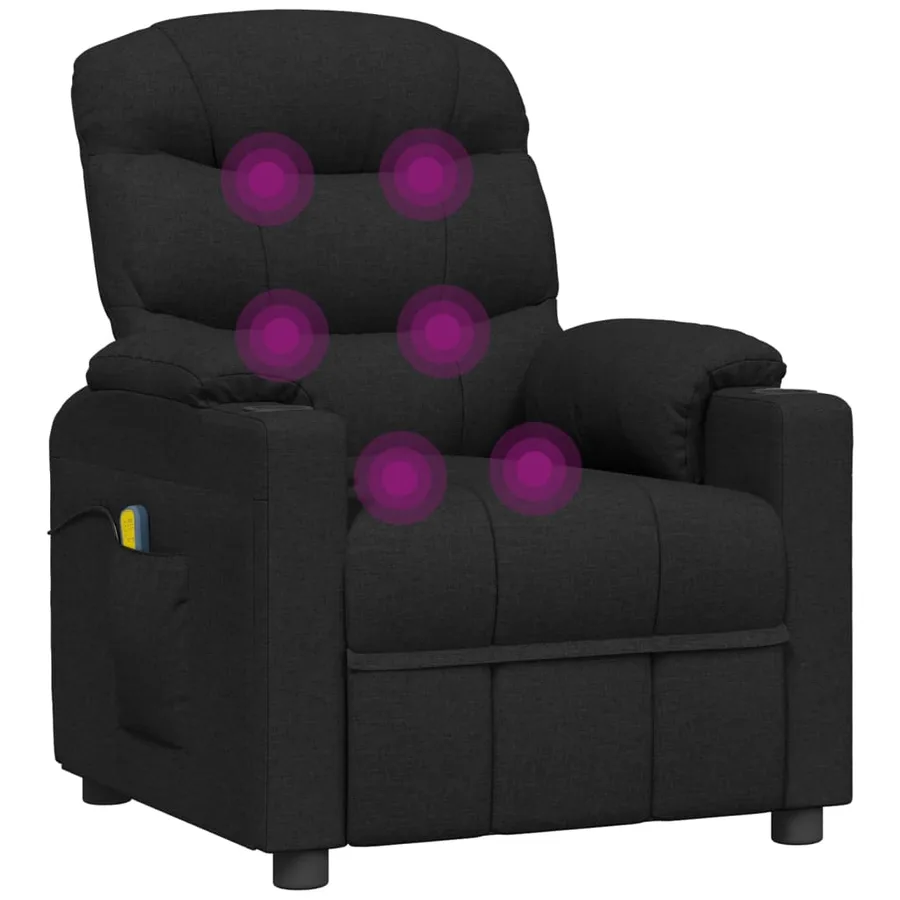 Fauteuil électrique de massage Noir Tissu - 7