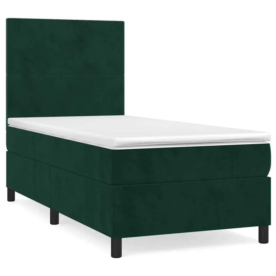 Sommier à lattes de lit avec matelas Vert foncé 100x200 cm - 2