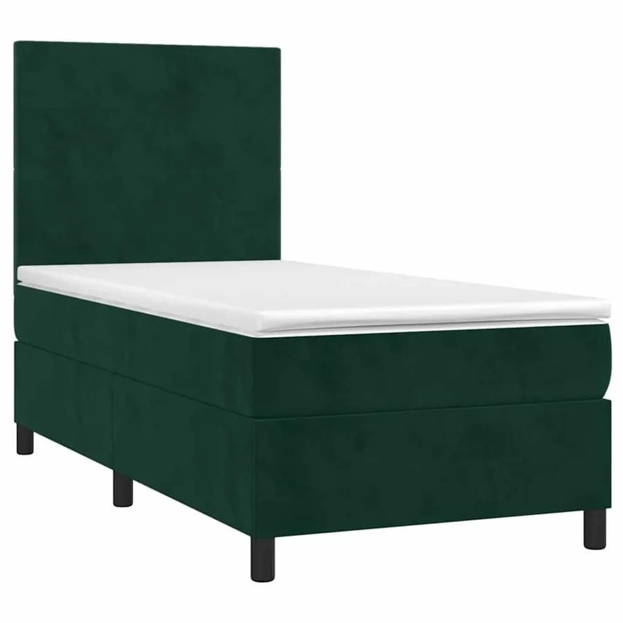 Sommier à lattes de lit avec matelas Vert foncé 100x200 cm - 3