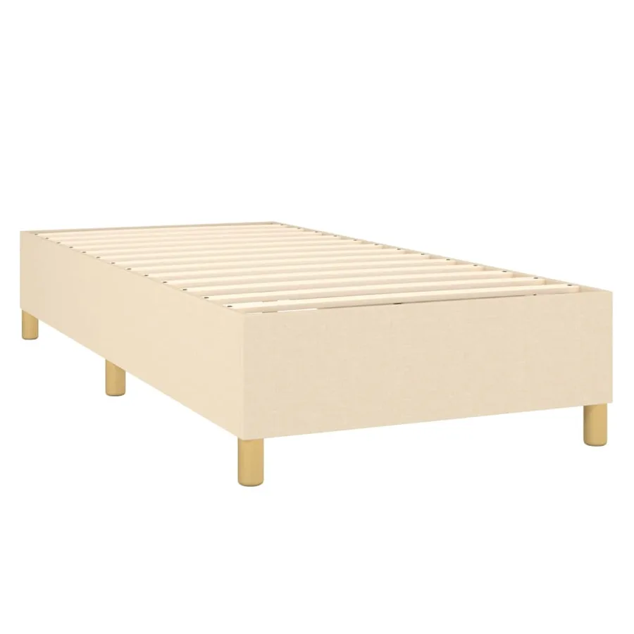 Sommier à lattes de lit avec matelas Crème 100x200 cm Tissu - 4