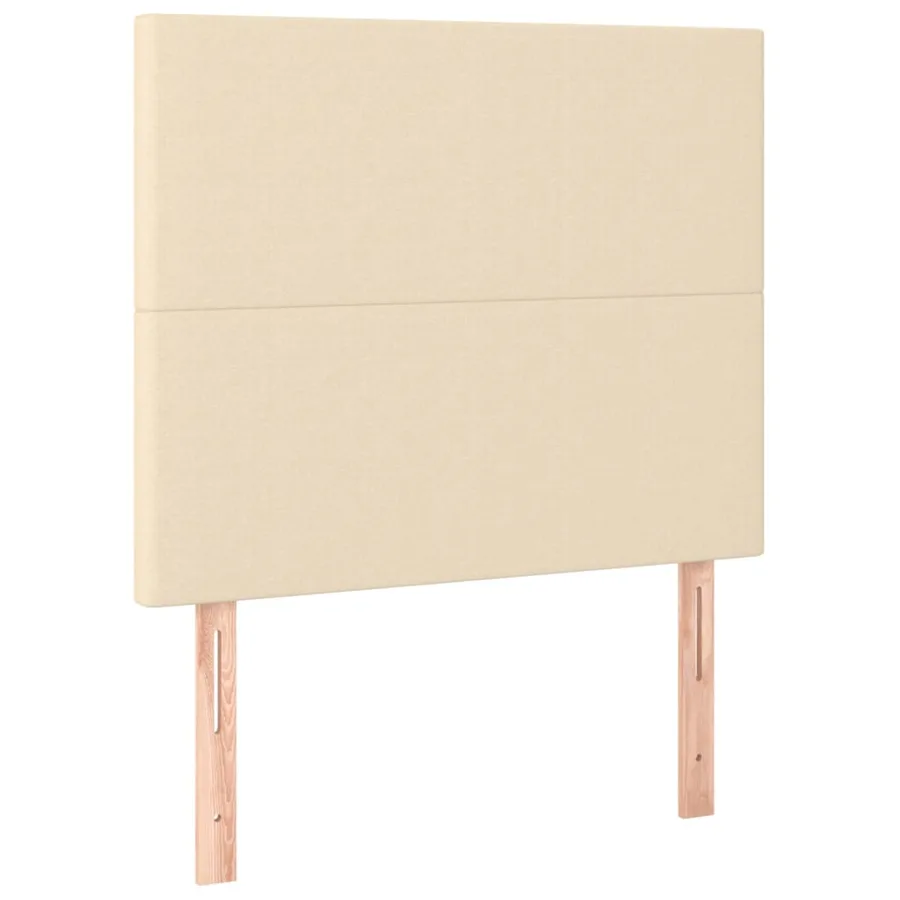 Sommier à lattes de lit avec matelas Crème 100x200 cm Tissu - 5