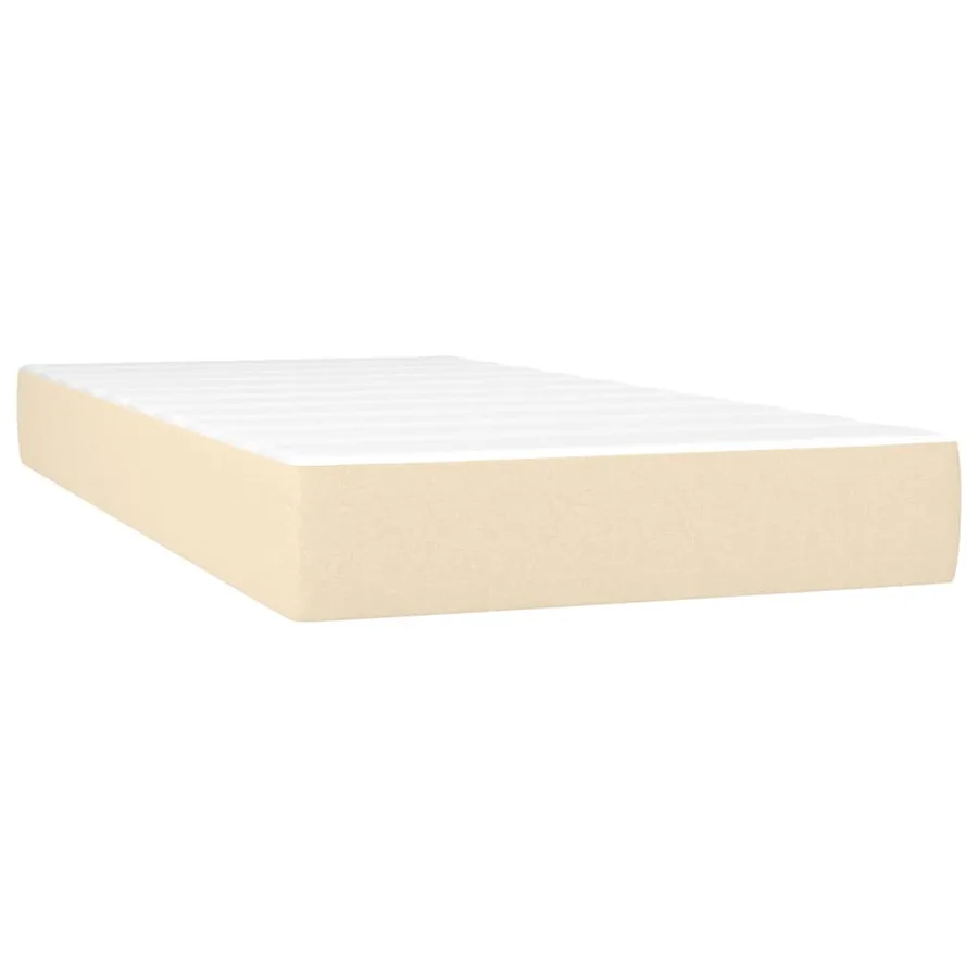 Sommier à lattes de lit avec matelas Crème 100x200 cm Tissu - 6