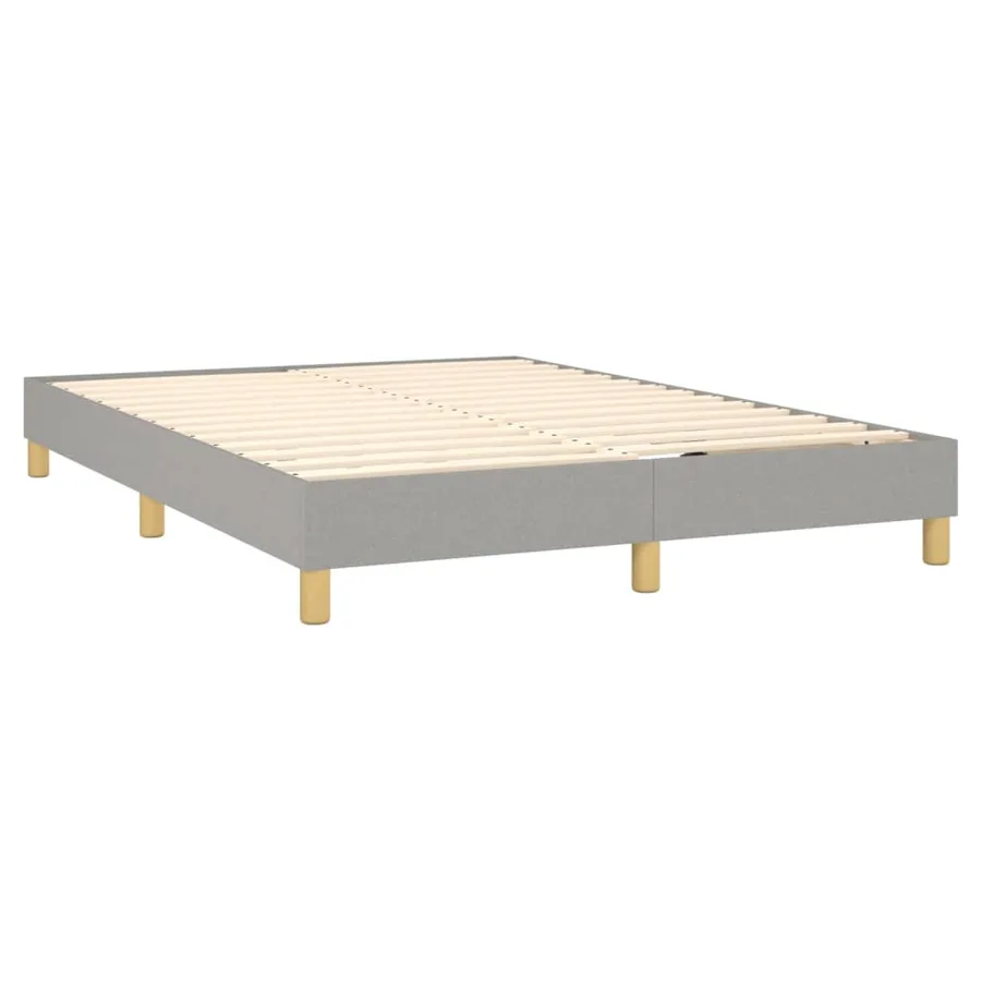 Sommier à lattes de lit et matelas et LED Gris clair 140x190 cm - 5