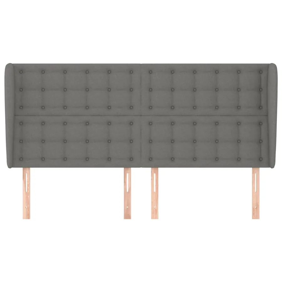 Tête de lit avec oreilles Gris foncé 183x23x118/128 cm Tissu - 3