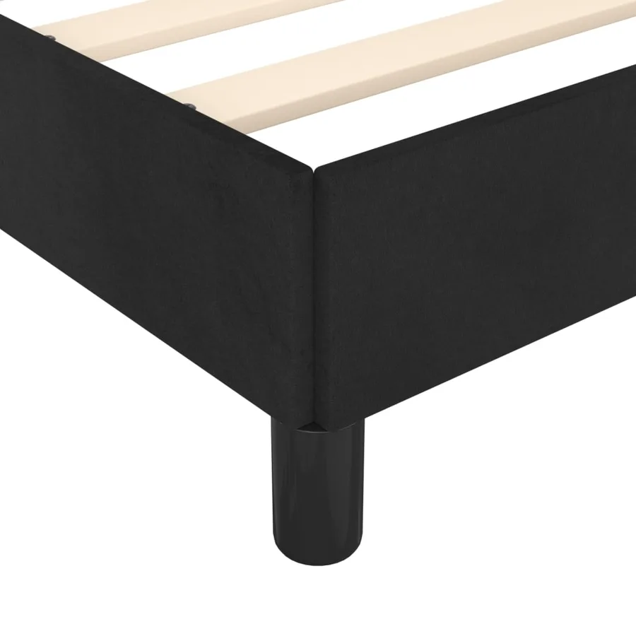Cadre de lit sans matelas noir 100x200 cm velours - 9