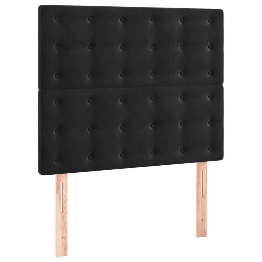 Cadre de lit sans matelas noir 100x200 cm velours - 8