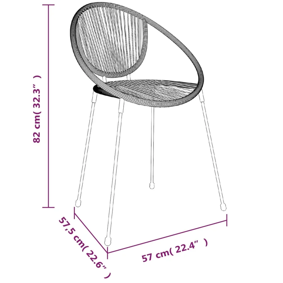 Ensemble à manger de jardin 7 pcs Noir Rotin PVC - 10