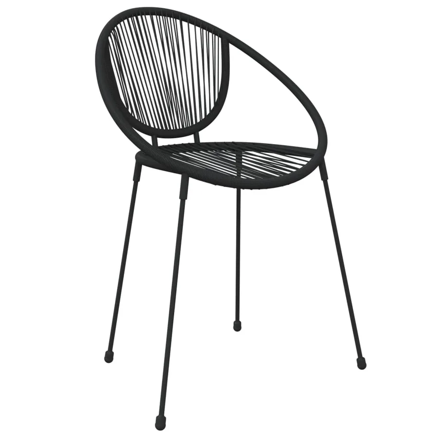 Ensemble à manger de jardin 7 pcs Noir Rotin PVC - 5