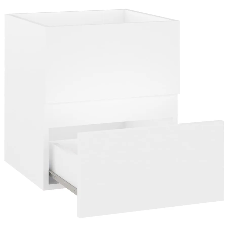 Armoire d'évier avec lavabo intégré Blanc Aggloméré - 5