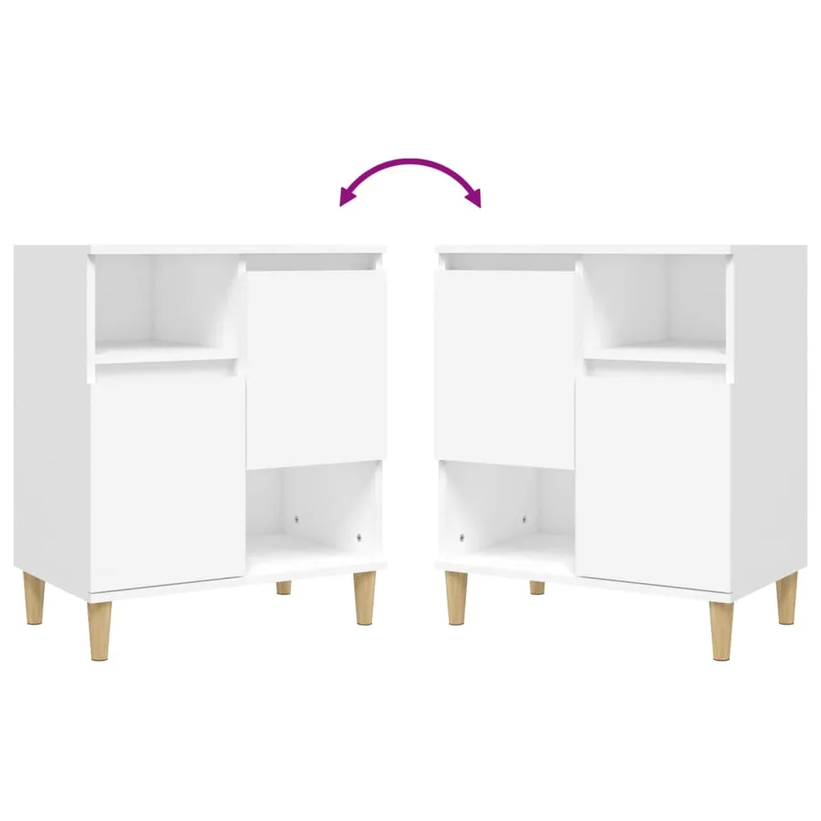 Buffets 3 pcs blanc 60x35x70 cm bois d'ingénierie - 7
