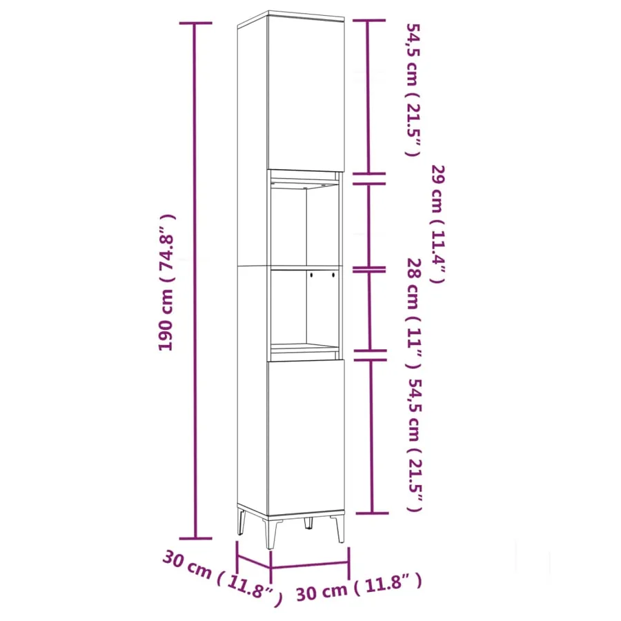 Ensemble de meubles de salle de bain 3 pcs Sonoma gris - 10