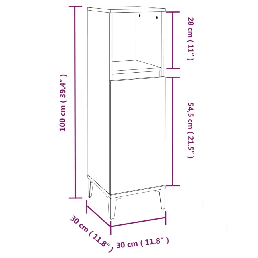 Ensemble de meubles de salle de bain 3 pcs Sonoma gris - 11