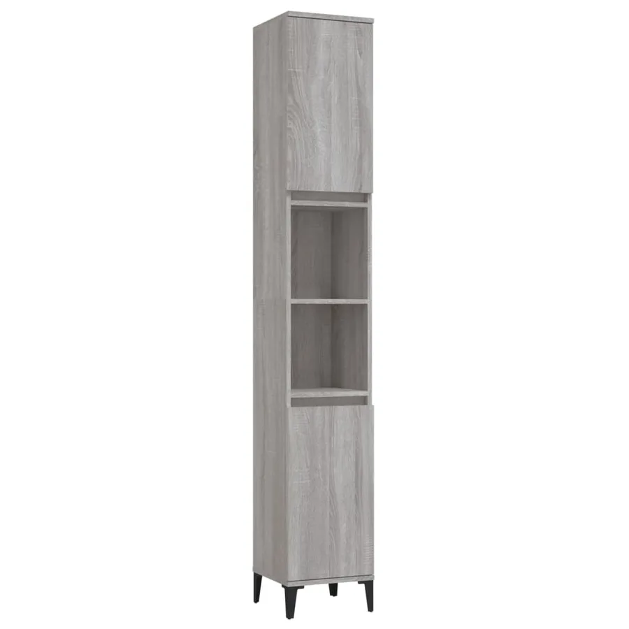 Ensemble de meubles de salle de bain 3 pcs Sonoma gris - 6