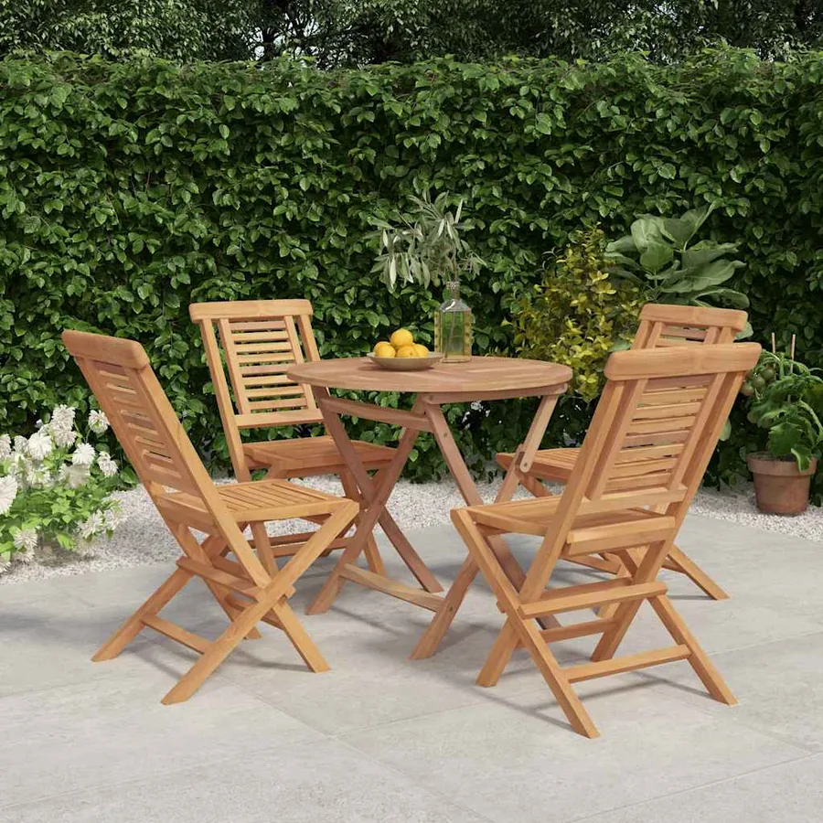 Ensemble à manger de jardin 5 pcs Bois de teck massif