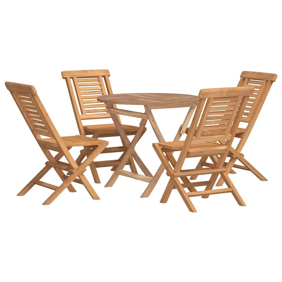 Ensemble à manger de jardin 5 pcs Bois de teck massif - 2
