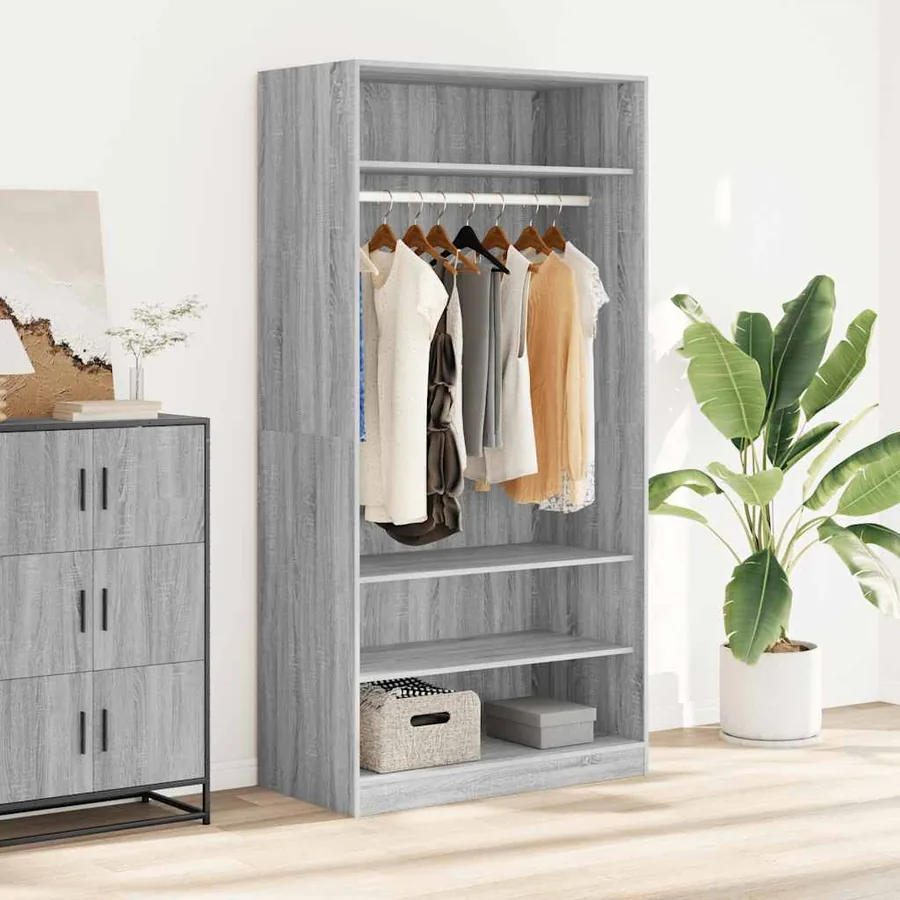 Garde-robe sonoma gris 100x50x200 cm bois d'ingénierie