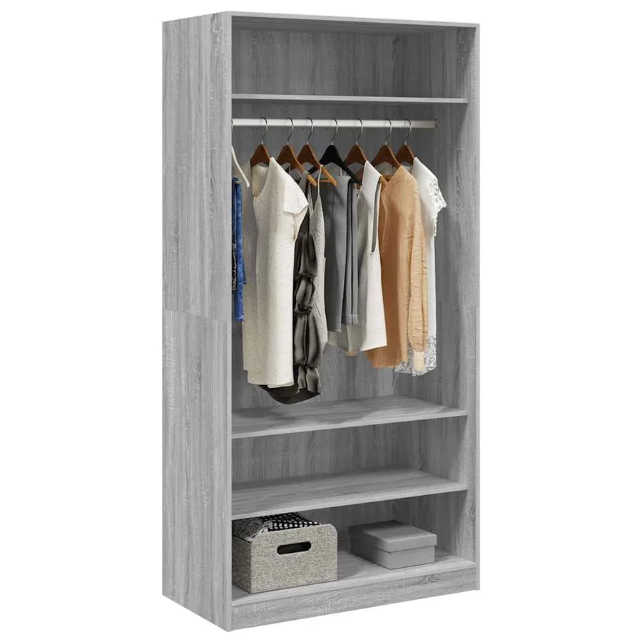 Garde-robe sonoma gris 100x50x200 cm bois d'ingénierie - 3