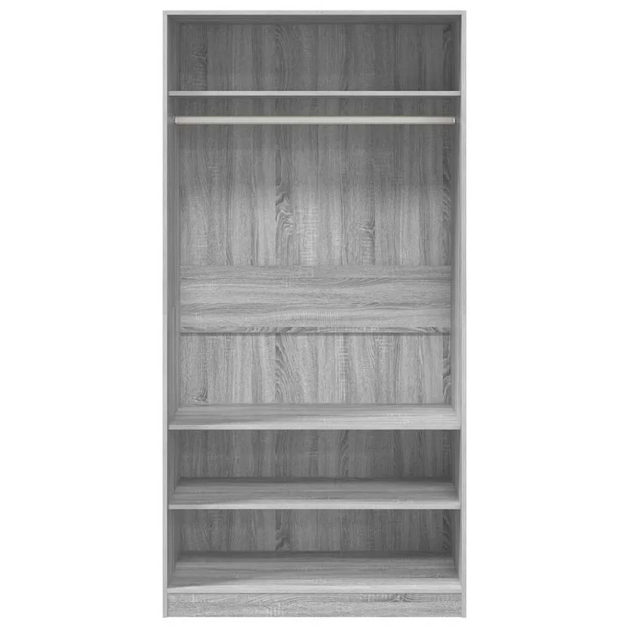 Garde-robe sonoma gris 100x50x200 cm bois d'ingénierie - 4