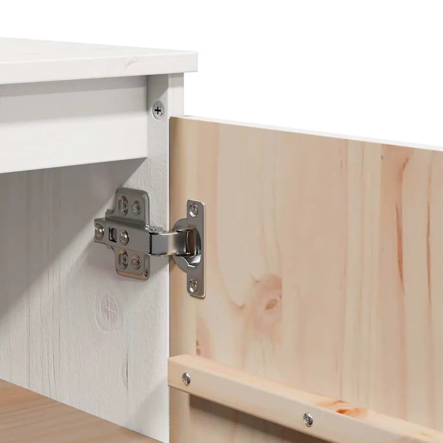 Buffet Blanc 60x36x84 cm Bois de pin massif - 9
