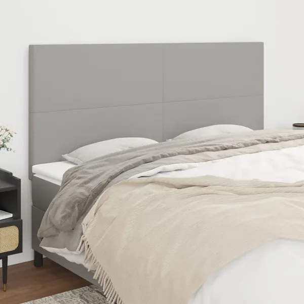 Tête de lit Gris clair 200x5x118/128 cm Tissu