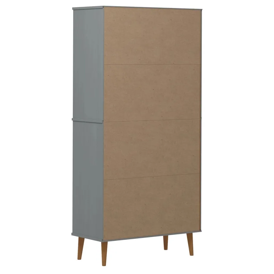 Bibliothèque MOLDE Gris 85x35x170,5 cm Bois massif de pin - 7
