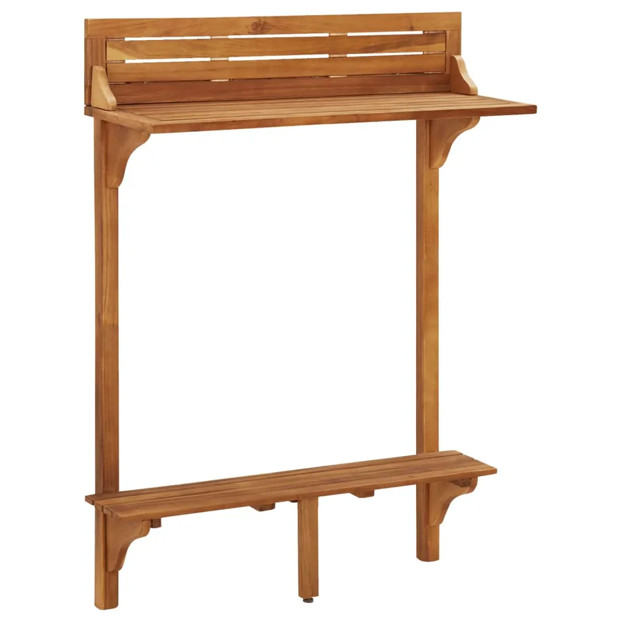Ensemble de bar de balcon 3 pcs Bois d'acacia massif - 3