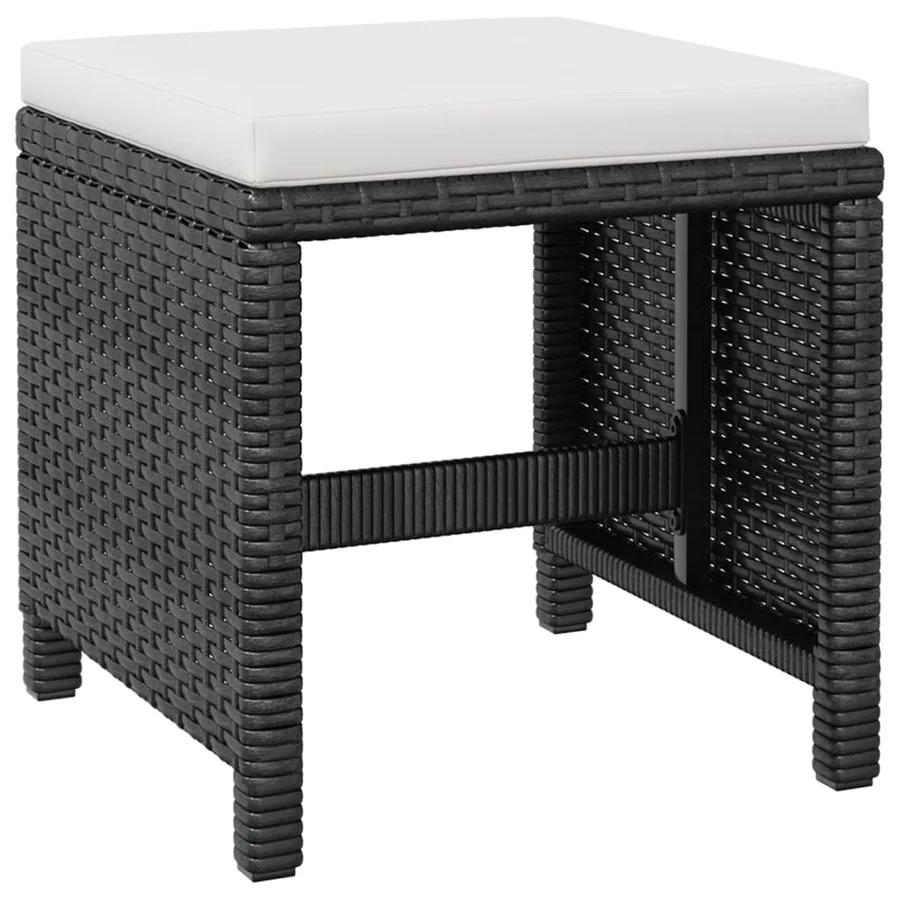 Ensemble à manger d'extérieur 5 pcs Rotin et bois d'acacia Noir - 7