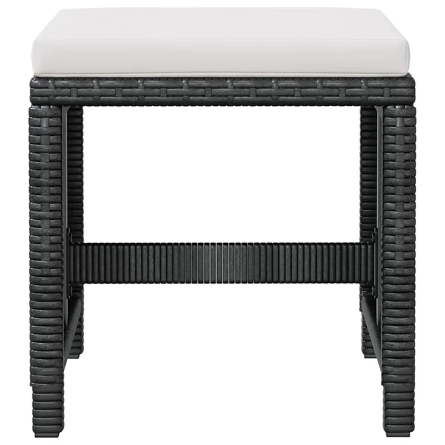 Ensemble à manger d'extérieur 5 pcs Rotin et bois d'acacia Noir - 8