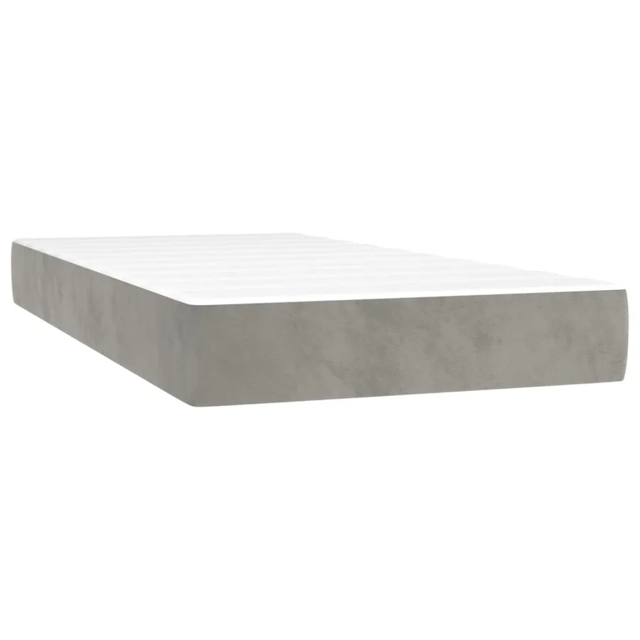 Sommier à lattes de lit et matelas Gris clair 80x200 cm Velours - 5