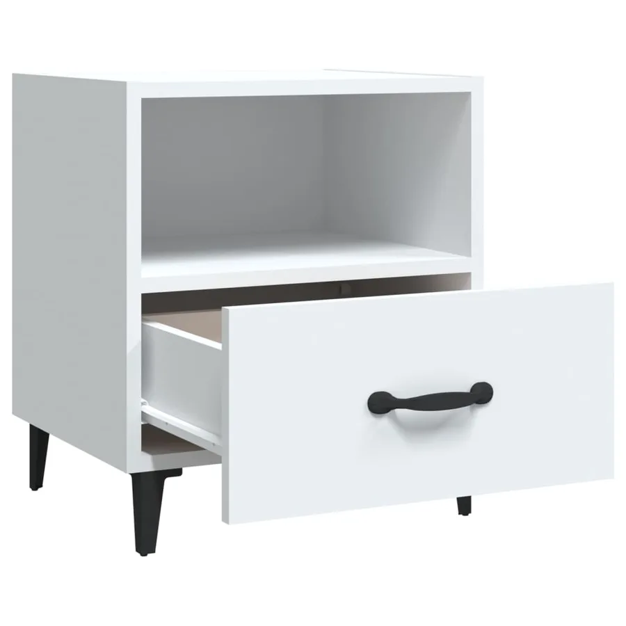 Table de chevet Blanc Bois d'ingénierie - 5