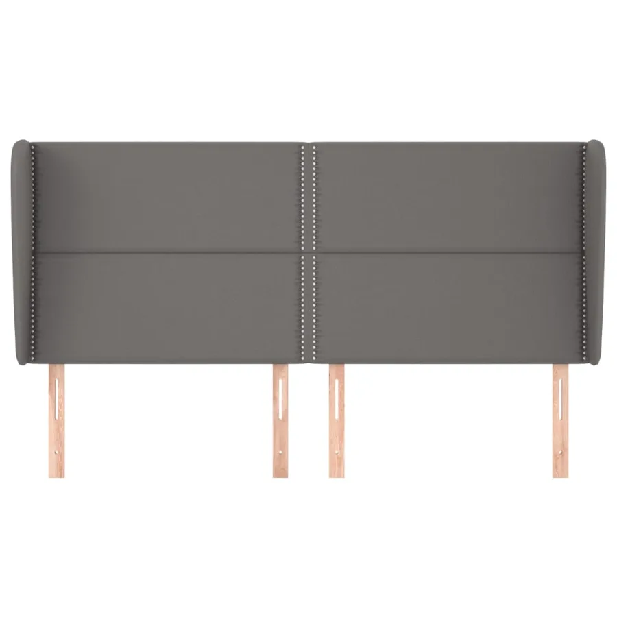 Tête de lit avec oreilles Gris 203x23x118/128 cm Similicuir - 3