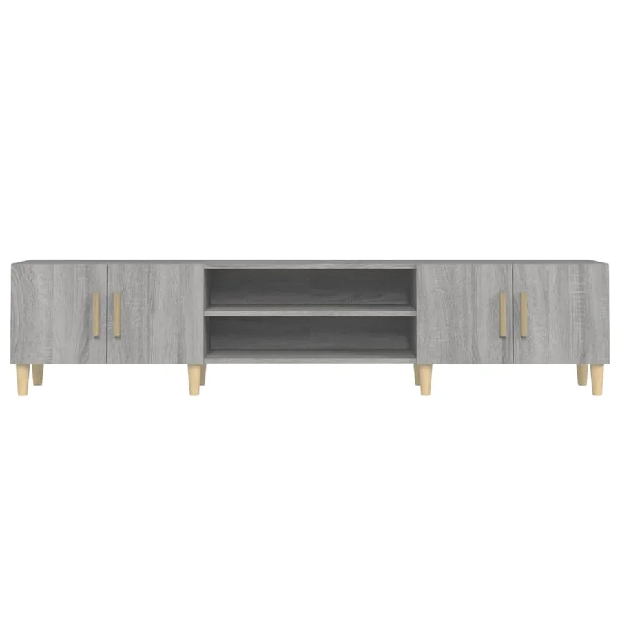 Meuble TV sonoma gris 180x31,5x40 cm bois d'ingénierie - 6